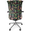 Ambesonne Christmas Office Chair Slipcover, Vivid of Joyous Holiday Celebration Jumping Dancing Cheery Cartoon for Yule, Protective Stretch Decorative Fabric Cover, Standard Size, Green Red(Black Grey)
