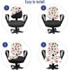 Ambesonne Christmas Office Chair Slipcover, Xmas Santa Claus Tree on Colorful Polka Dot Backdrop Surprise Boxes Artwork, Protective Stretch Decorative Fabric Cover, Green and Red