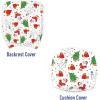 Ambesonne Christmas Office Chair Slipcover, Xmas Santa Claus Tree on Colorful Polka Dot Backdrop Surprise Boxes Artwork, Protective Stretch Decorative Fabric Cover, Green and Red