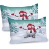 Ambesonne Christmas Pillow Sham, Funny Christmas Santa Claus and Reindeer Peeking Cartoon Style Humor, Decorative Standard Queen Size Printed Pillowcase, 30″ X 20″, Vermilion Caramel White(White Teal)