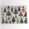 Ambesonne Christmas Pillow Sham, Funny Christmas Santa Claus and Reindeer Peeking Cartoon Style Humor, Decorative Standard Queen Size Printed Pillowcase, 30″ X 20″, Vermilion Caramel White(Jade Green White Paprika)