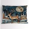 Ambesonne Christmas Pillow Sham, Funny Christmas Santa Claus and Reindeer Peeking Cartoon Style Humor, Decorative Standard Queen Size Printed Pillowcase, 30″ X 20″, Vermilion Caramel White(Cocoa Dark Slate Blue)