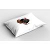 Ambesonne Christmas Pillow Sham Set of 2, Holiday Season Office Design Tree Celebration Snowflakes Celebration, Quality Microfiber Bedding Item for All Seasons, 30″ x 20″, White Green Red(Black Brown Coral)