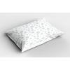 Ambesonne Christmas Pillow Sham Set of 2, Holiday Season Office Design Tree Celebration Snowflakes Celebration, Quality Microfiber Bedding Item for All Seasons, 30″ x 20″, White Green Red(Grey White)