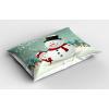 Ambesonne Christmas Pillow Sham Set of 2, Holiday Season Office Design Tree Celebration Snowflakes Celebration, Quality Microfiber Bedding Item for All Seasons, 30″ x 20″, White Green Red(Almond Green Eggshell)