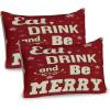 Ambesonne Christmas Pillow Sham Set of 2, Holiday Season Office Design Tree Celebration Snowflakes Celebration, Quality Microfiber Bedding Item for All Seasons, 30″ x 20″, White Green Red(Red Beige Green)