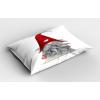 Ambesonne Christmas Pillow Sham Set of 2, Holiday Season Office Design Tree Celebration Snowflakes Celebration, Quality Microfiber Bedding Item for All Seasons, 30″ x 20″, White Green Red(Ruby Pale Grey)
