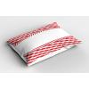 Ambesonne Christmas Pillow Sham Set of 2, Holiday Season Office Design Tree Celebration Snowflakes Celebration, Quality Microfiber Bedding Item for All Seasons, 30″ x 20″, White Green Red(Scarlet White)