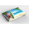Ambesonne Christmas Pillow Sham Set of 2, Holiday Season Office Design Tree Celebration Snowflakes Celebration, Quality Microfiber Bedding Item for All Seasons, 30″ x 20″, White Green Red(Blue Green)