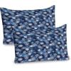 Ambesonne Christmas Pillow Sham Set of 2, Holiday Season Office Design Tree Celebration Snowflakes Celebration, Quality Microfiber Bedding Item for All Seasons, 30″ x 20″, White Green Red(Pale Blue)