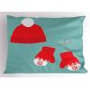 Ambesonne Christmas Pillow Sham Set of 2, Holiday Season Office Design Tree Celebration Snowflakes Celebration, Quality Microfiber Bedding Item for All Seasons, 30″ x 20″, White Green Red(Vermilion Seafoam)
