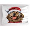 Ambesonne Christmas Pillow Sham Set of 2, Holiday Season Office Design Tree Celebration Snowflakes Celebration, Quality Microfiber Bedding Item for All Seasons, 30″ x 20″, White Green Red(Coral Caramel)