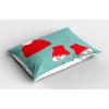 Ambesonne Christmas Pillow Sham Set of 2, Holiday Season Office Design Tree Celebration Snowflakes Celebration, Quality Microfiber Bedding Item for All Seasons, 30″ x 20″, White Green Red(Vermilion Seafoam)