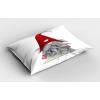 Ambesonne Christmas Pillow Sham Set of 2, Holiday Season Office Design Tree Celebration Snowflakes Celebration, Quality Microfiber Bedding Item for All Seasons, 30″ x 20″, White Green Red(Ruby Pale Grey)