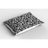 Ambesonne Christmas Pillow Sham Set of 2, Holiday Season Office Design Tree Celebration Snowflakes Celebration, Quality Microfiber Bedding Item for All Seasons, 30″ x 20″, White Green Red(Black White)