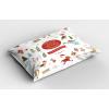 Ambesonne Christmas Pillow Sham Set of 2, Holiday Season Office Design Tree Celebration Snowflakes Celebration, Quality Microfiber Bedding Item for All Seasons, 30″ x 20″, White Green Red(Pale Ruby Camel)