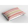 Ambesonne Christmas Pillow Sham Set of 2, Holiday Season Office Design Tree Celebration Snowflakes Celebration, Quality Microfiber Bedding Item for All Seasons, 30″ x 20″, White Green Red(Fern Green Dark Coral)