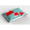 Ambesonne Christmas Pillow Sham Set of 2, Holiday Season Office Design Tree Celebration Snowflakes Celebration, Quality Microfiber Bedding Item for All Seasons, 30″ x 20″, White Green Red(Vermilion Seafoam)