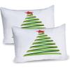 Ambesonne Christmas Pillow Sham, Snowy Winter Tree Branches Berries Bullfinch Birds Snowman Hat, Decorative Standard Size Printed Pillowcase, 26″ X 20″, Almond Green Orange(Yellow Green Vermilion)