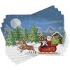 Ambesonne Christmas Place Mats Set of 4, Gingerbread Man Gift Box Coniferous Pine Cinnamon Dessert on Rustic Wood Theme, Washable Fabric Placemats for Dining Table, Standard Size, Green and Brown(Red Green)