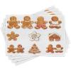 Ambesonne Christmas Place Mats Set of 4, Gingerbread Man Gift Box Coniferous Pine Cinnamon Dessert on Rustic Wood Theme, Washable Fabric Placemats for Dining Table, Standard Size, Green and Brown(Brown and White)