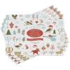 Ambesonne Christmas Place Mats Set of 4, Gingerbread Man Gift Box Coniferous Pine Cinnamon Dessert on Rustic Wood Theme, Washable Fabric Placemats for Dining Table, Standard Size, Green and Brown(Coral White)