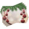 Ambesonne Christmas Place Mats Set of 4, Gingerbread Man Gift Box Coniferous Pine Cinnamon Dessert on Rustic Wood Theme, Washable Fabric Placemats for Dining Table, Standard Size, Green and Brown(Vermilion Green)
