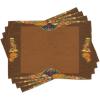Ambesonne Christmas Place Mats Set of 4, Gingerbread Man Gift Box Coniferous Pine Cinnamon Dessert on Rustic Wood Theme, Washable Fabric Placemats for Dining Table, Standard Size, Green and Brown(Cinnamon Marigold)