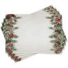 Ambesonne Christmas Place Mats Set of 4, Gingerbread Man Gift Box Coniferous Pine Cinnamon Dessert on Rustic Wood Theme, Washable Fabric Placemats for Dining Table, Standard Size, Green and Brown(Brown)