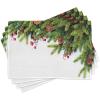 Ambesonne Christmas Place Mats Set of 4, Gingerbread Man Gift Box Coniferous Pine Cinnamon Dessert on Rustic Wood Theme, Washable Fabric Placemats for Dining Table, Standard Size, Green and Brown(Brown Green)