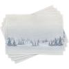 Ambesonne Christmas Place Mats Set of 4, Gingerbread Man Gift Box Coniferous Pine Cinnamon Dessert on Rustic Wood Theme, Washable Fabric Placemats for Dining Table, Standard Size, Green and Brown(White)