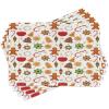Ambesonne Christmas Place Mats Set of 4, Gingerbread Man Gift Box Coniferous Pine Cinnamon Dessert on Rustic Wood Theme, Washable Fabric Placemats for Dining Table, Standard Size, Green and Brown(Red Cinnamon)