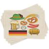 Ambesonne Christmas Place Mats Set of 4, Gingerbread Man Gift Box Coniferous Pine Cinnamon Dessert on Rustic Wood Theme, Washable Fabric Placemats for Dining Table, Standard Size, Green and Brown(Green Beige)