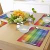 Ambesonne Christmas Place Mats Set of 8, Christmas at Countryside Theme Rustic Home Wooden Planks Borders Natural Design, Washable Fabric Placemats for Dining Table, Placemat 8 pcs, Umber Green(Yellow Green)
