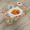 Ambesonne Christmas Place Mats Set of 8, Christmas at Countryside Theme Rustic Home Wooden Planks Borders Natural Design, Washable Fabric Placemats for Dining Table, Placemat 8 pcs, Umber Green(Green Brown)