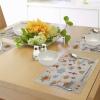 Ambesonne Christmas Place Mats Set of 8, Christmas at Countryside Theme Rustic Home Wooden Planks Borders Natural Design, Washable Fabric Placemats for Dining Table, Placemat 8 pcs, Umber Green(Pale Sepia)