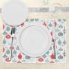 Ambesonne Christmas Place Mats Set of 8, Christmas at Countryside Theme Rustic Home Wooden Planks Borders Natural Design, Washable Fabric Placemats for Dining Table, Placemat 8 pcs, Umber Green(Blue Red)
