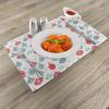 Ambesonne Christmas Place Mats Set of 8, Christmas at Countryside Theme Rustic Home Wooden Planks Borders Natural Design, Washable Fabric Placemats for Dining Table, Placemat 8 pcs, Umber Green(Blue Red)