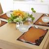 Ambesonne Christmas Place Mats Set of 8, Christmas at Countryside Theme Rustic Home Wooden Planks Borders Natural Design, Washable Fabric Placemats for Dining Table, Placemat 8 pcs, Umber Green(Seal Brown)