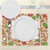 Ambesonne Christmas Place Mats Set of 8, Christmas at Countryside Theme Rustic Home Wooden Planks Borders Natural Design, Washable Fabric Placemats for Dining Table, Placemat 8 pcs, Umber Green(Green Brown)