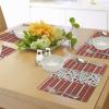 Ambesonne Christmas Place Mats Set of 8, Christmas at Countryside Theme Rustic Home Wooden Planks Borders Natural Design, Washable Fabric Placemats for Dining Table, Placemat 8 pcs, Umber Green(Green Vermilion)