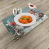 Ambesonne Christmas Place Mats Set of 8, Christmas at Countryside Theme Rustic Home Wooden Planks Borders Natural Design, Washable Fabric Placemats for Dining Table, Placemat 8 pcs, Umber Green(Vermilion Blue Grey Grey)