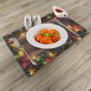 Ambesonne Christmas Place Mats Set of 8, Christmas at Countryside Theme Rustic Home Wooden Planks Borders Natural Design, Washable Fabric Placemats for Dining Table, Placemat 8 pcs, Umber Green(Umber Green)