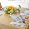 Ambesonne Christmas Place Mats Set of 8, Christmas at Countryside Theme Rustic Home Wooden Planks Borders Natural Design, Washable Fabric Placemats for Dining Table, Placemat 8 pcs, Umber Green(White and Red)