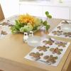 Ambesonne Christmas Place Mats Set of 8, Christmas at Countryside Theme Rustic Home Wooden Planks Borders Natural Design, Washable Fabric Placemats for Dining Table, Placemat 8 pcs, Umber Green(Brown Green)