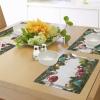 Ambesonne Christmas Place Mats Set of 8, Christmas at Countryside Theme Rustic Home Wooden Planks Borders Natural Design, Washable Fabric Placemats for Dining Table, Placemat 8 pcs, Umber Green(Rainbow)