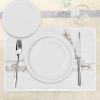 Ambesonne Christmas Place Mats Set of 8, Christmas at Countryside Theme Rustic Home Wooden Planks Borders Natural Design, Washable Fabric Placemats for Dining Table, Placemat 8 pcs, Umber Green(Warm Taupe)
