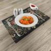 Ambesonne Christmas Place Mats Set of 8, Christmas at Countryside Theme Rustic Home Wooden Planks Borders Natural Design, Washable Fabric Placemats for Dining Table, Placemat 8 pcs, Umber Green(Dark Pink Green Khaki)