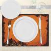 Ambesonne Christmas Place Mats Set of 8, Christmas at Countryside Theme Rustic Home Wooden Planks Borders Natural Design, Washable Fabric Placemats for Dining Table, Placemat 8 pcs, Umber Green(Seal Brown)