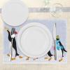 Ambesonne Christmas Place Mats Set of 8, Christmas at Countryside Theme Rustic Home Wooden Planks Borders Natural Design, Washable Fabric Placemats for Dining Table, Placemat 8 pcs, Umber Green(Soft Lavender)